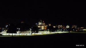 Sydney CBD at night from Prince Alfred Park