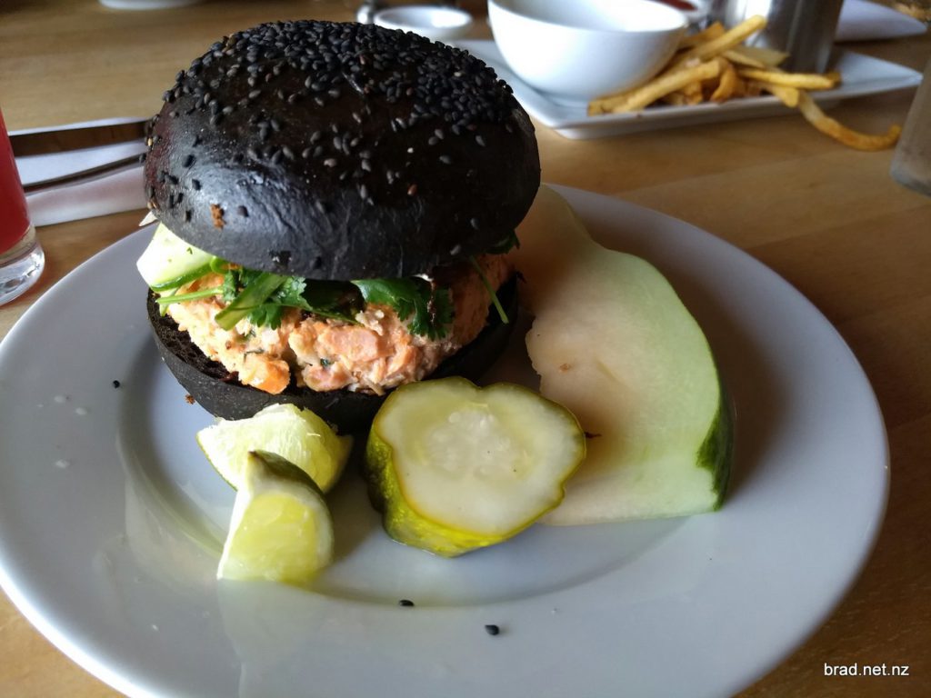 Salmon Burger at New Scenic Cafe